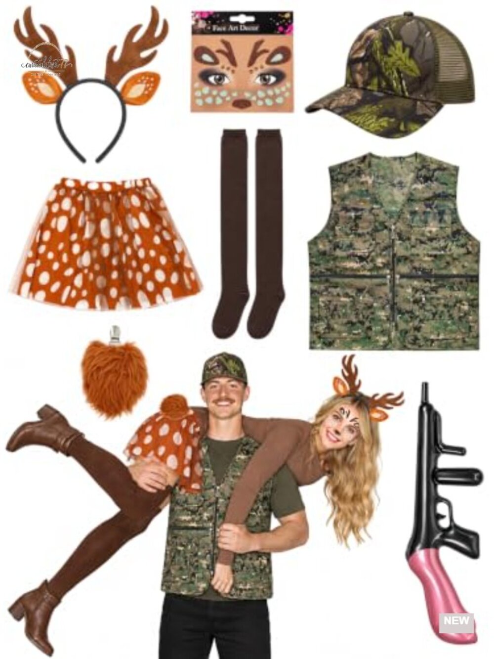 Deer and Hunter Costume Set for Couples Cosplay